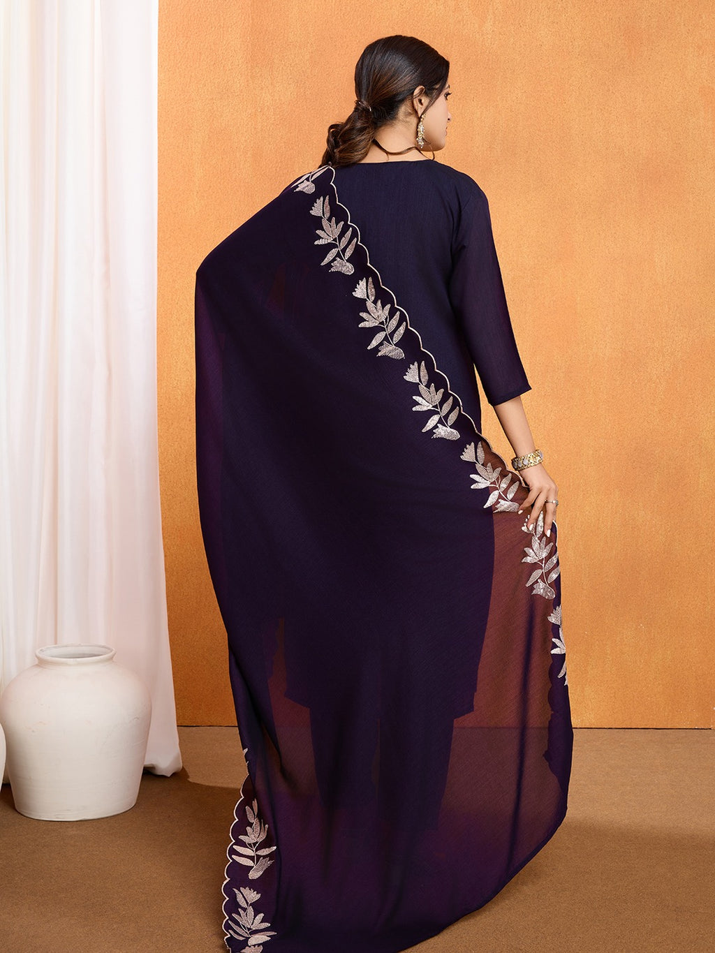 FABLOZ Women's Stylish Vichitra Embroidered Kurta Pant and Dupatta Set with Sequin Detailing with Comfort Inner Lining