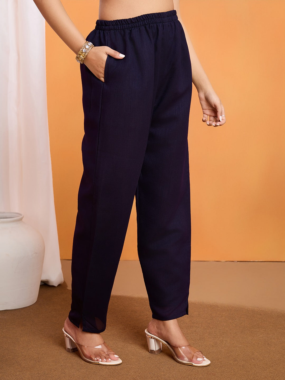 FABLOZ Women's Stylish Vichitra Embroidered Kurta Pant and Dupatta Set with Sequin Detailing with Comfort Inner Lining