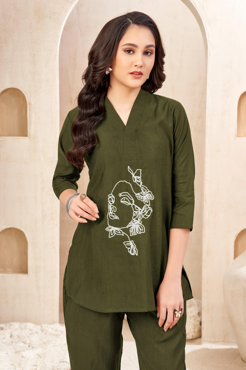 Premium Vatican Women’s Cord-Set with Ari Work