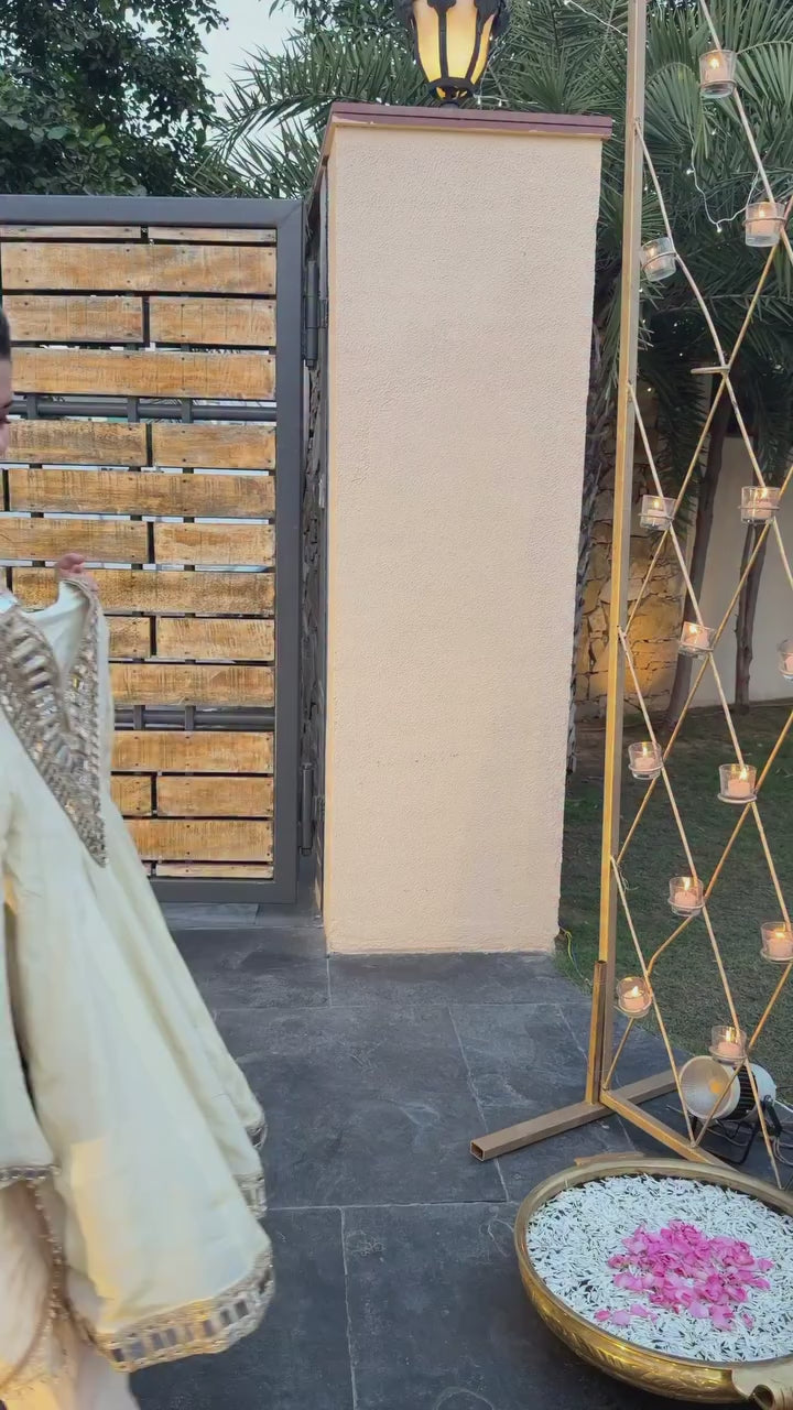 FABLOZ Women's Premium Real Mirror Work Simmer Silk 3-Piece Set with Embroidery – Top, Bottom & Dupatta